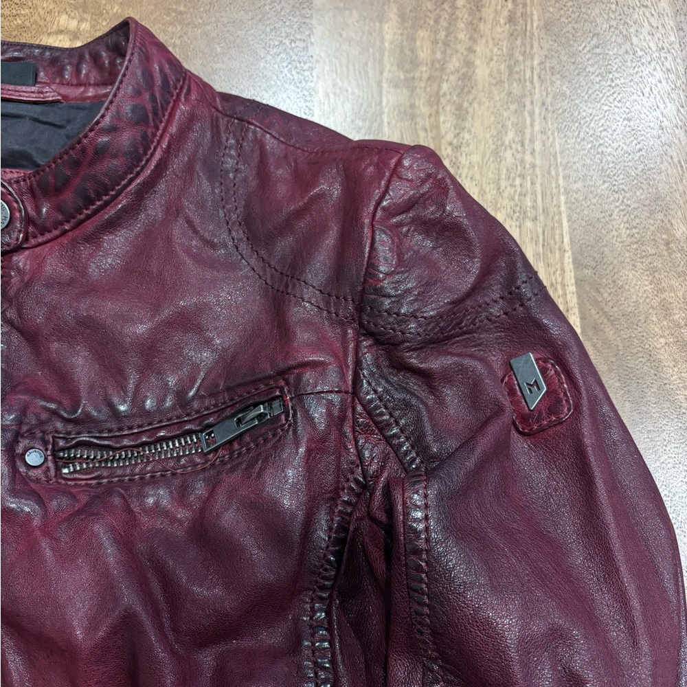 Mauritius Burgundy Leather Jacket